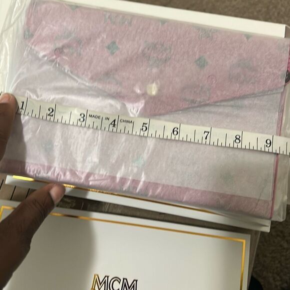 MCM Pink Clutch with Black Accents - Picture 7 of 8